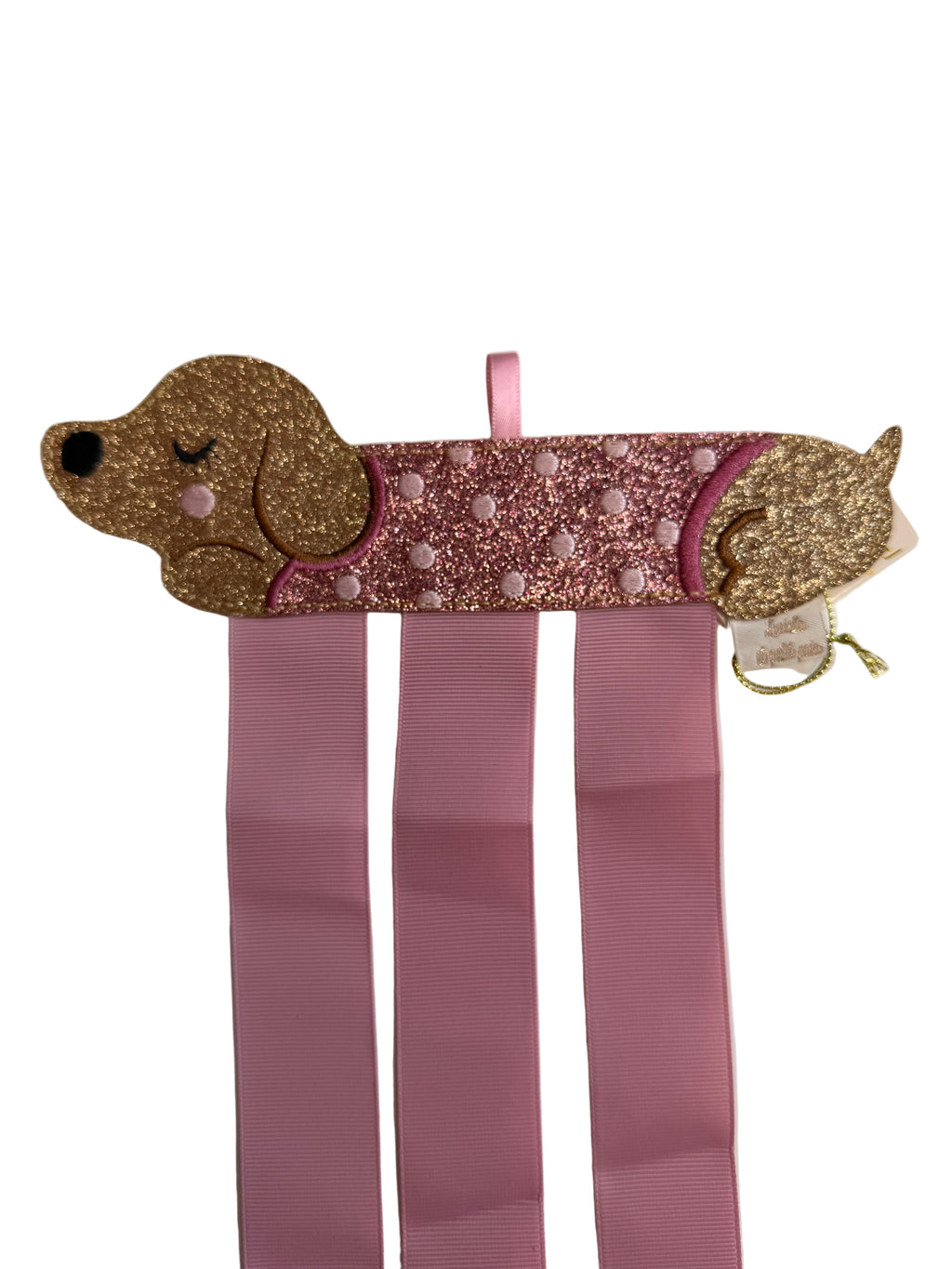 Haarspeldhouder roze Teckel.