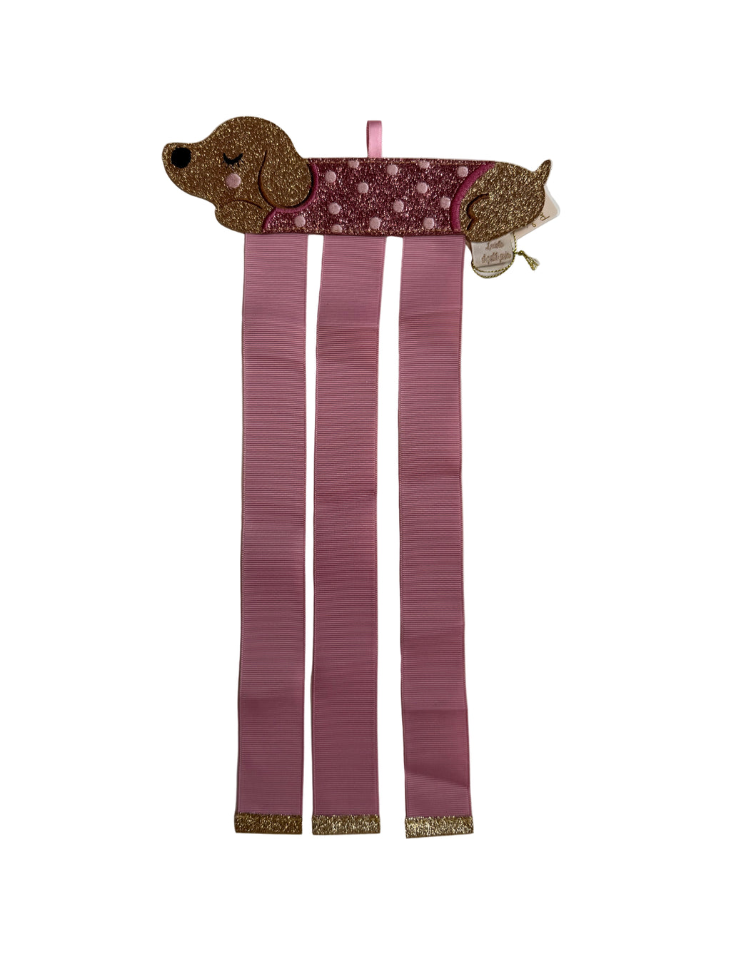 Haarspeldhouder roze Teckel.