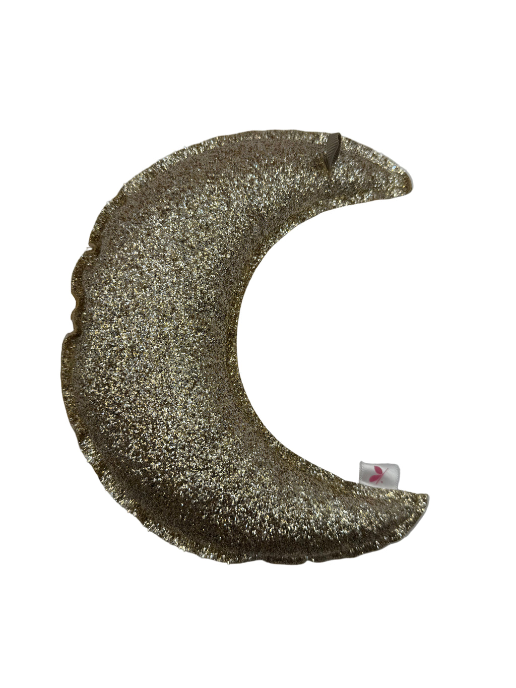 Gouden glitter maan met sterretjes.