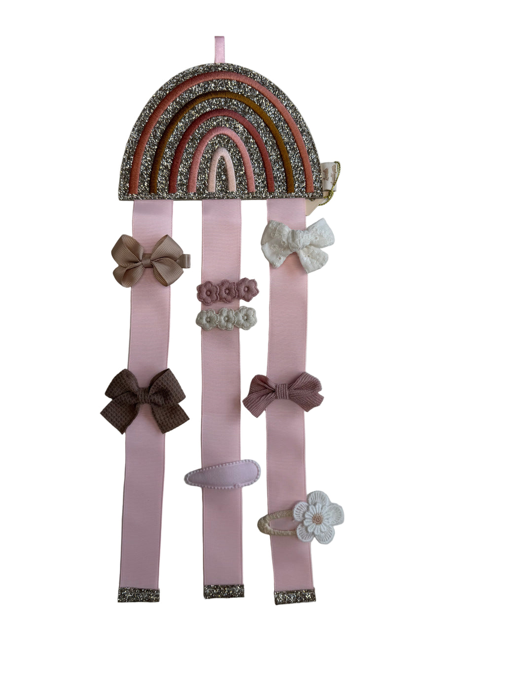 Haarspeldhouder regenboog roze.