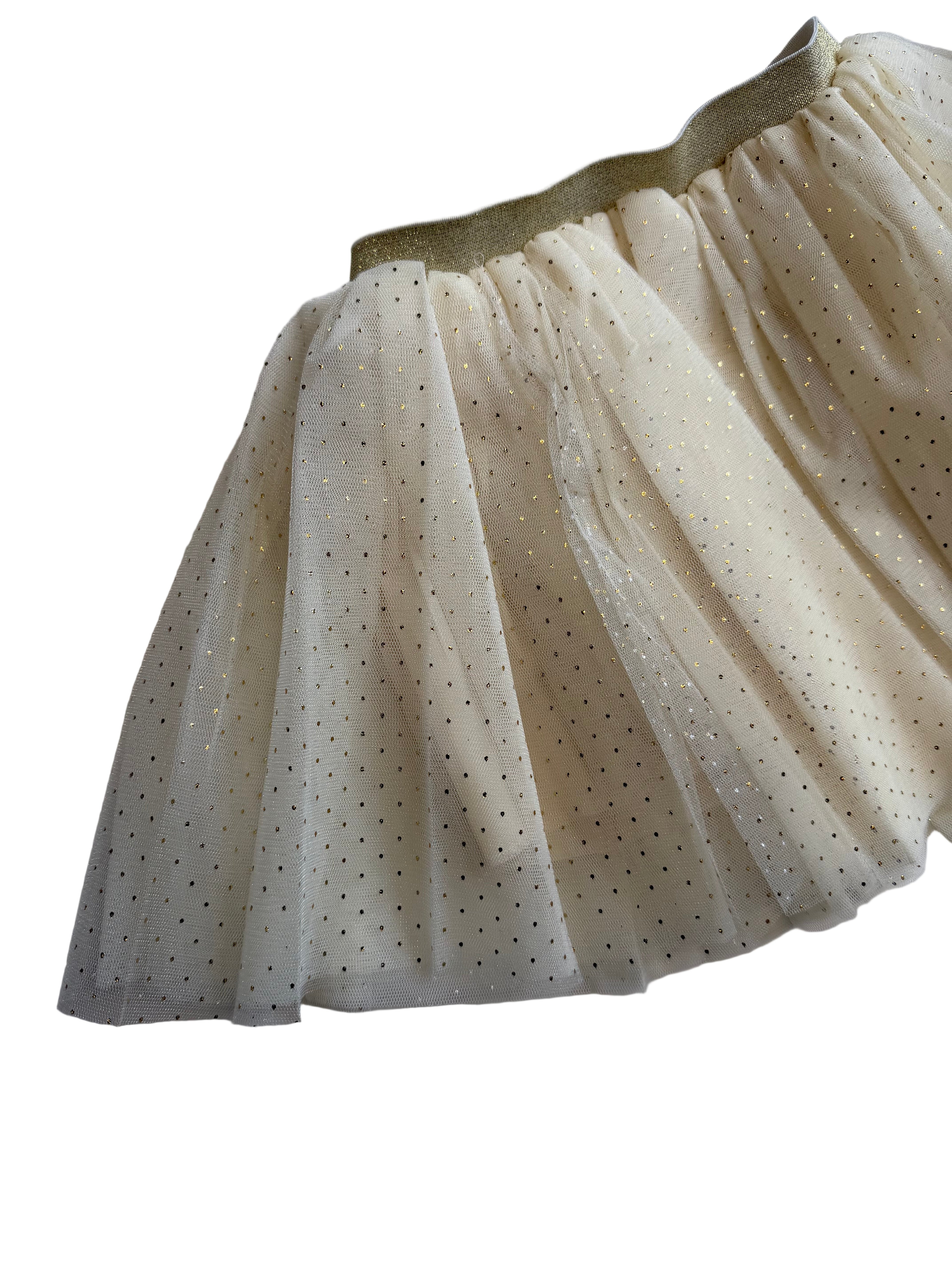 Tutu rok -  crème met gouden stippen