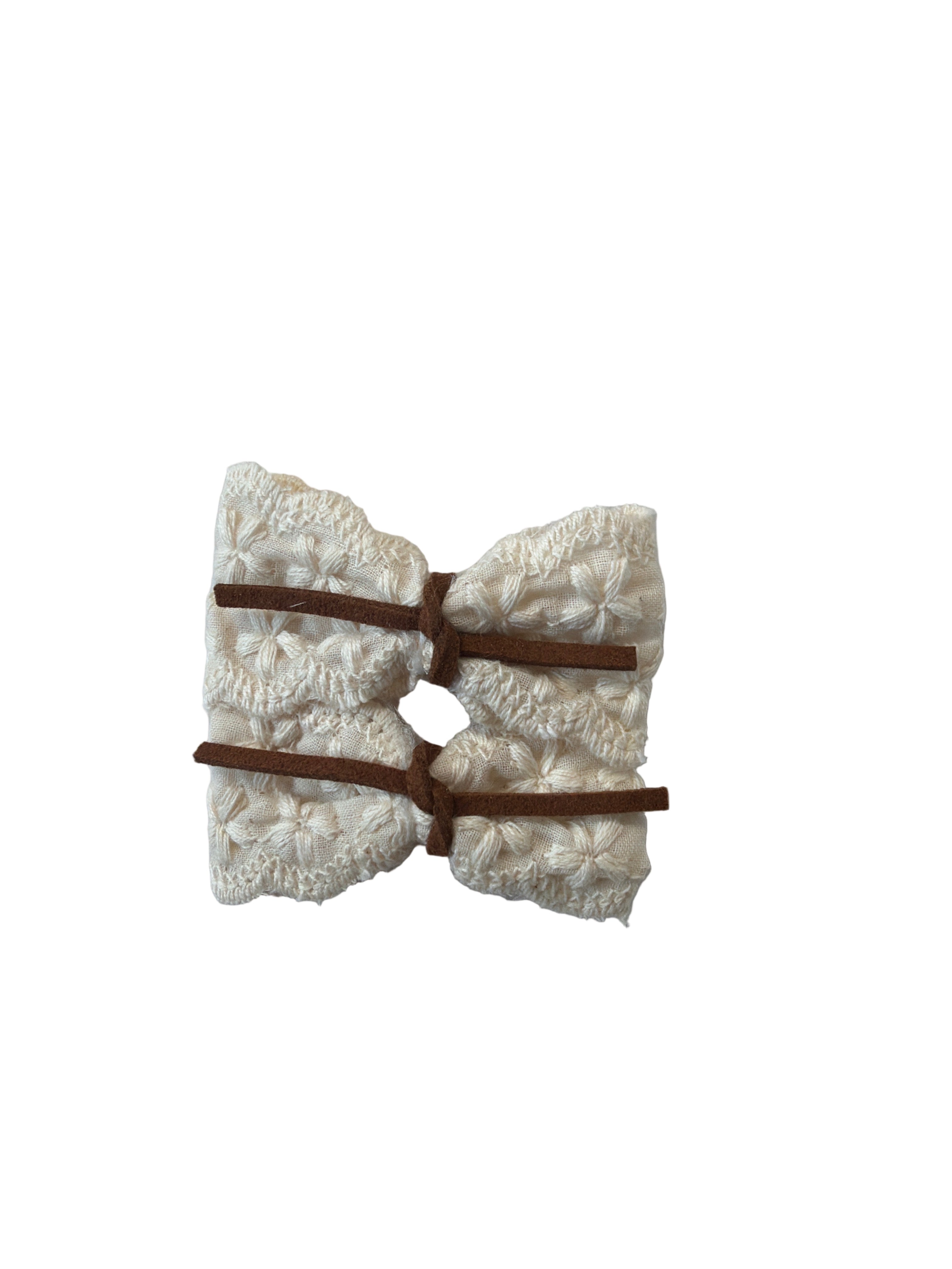 Haarklip beige/bruin.