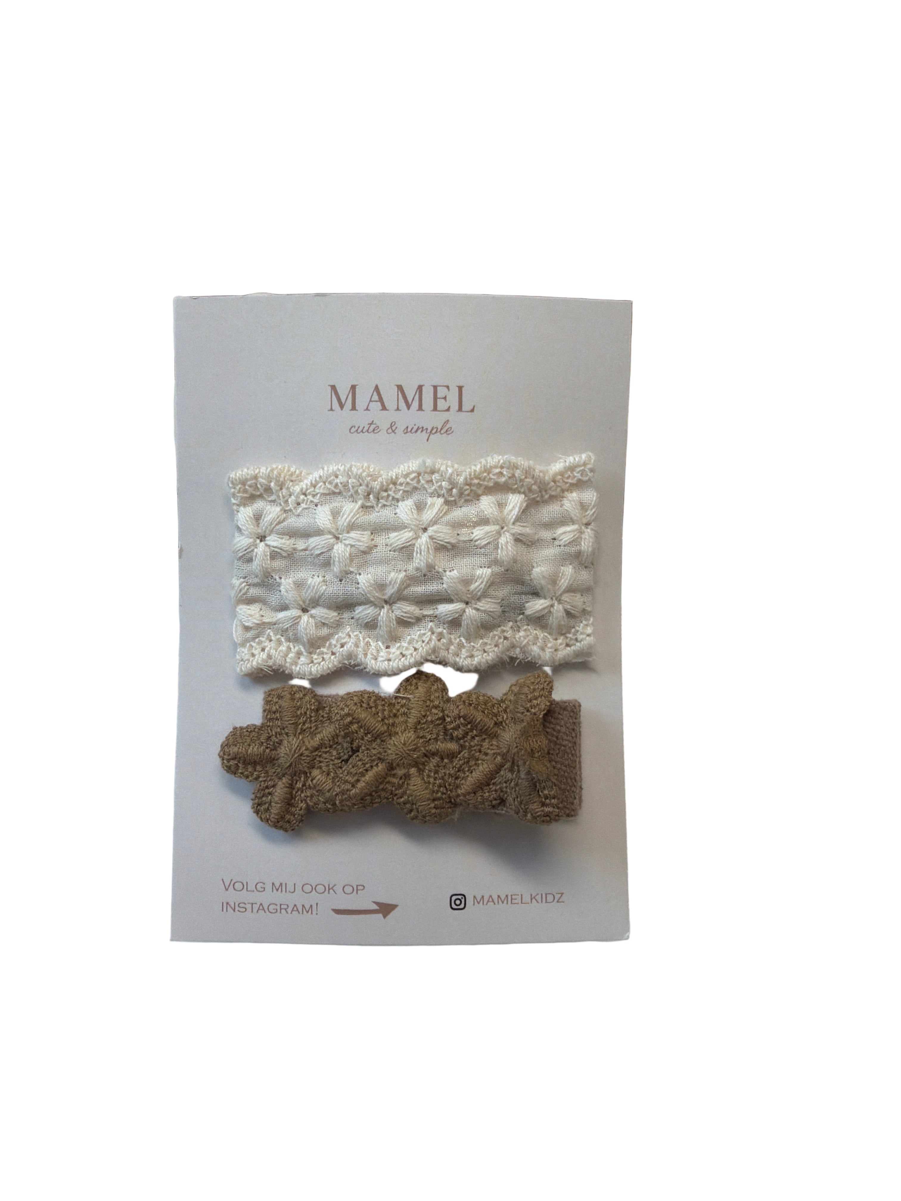 Haarklip bruin/beige.